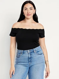 Off-Shoulder Lace-Trim Top