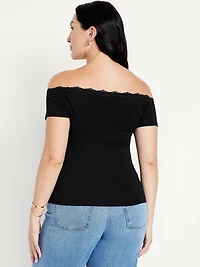 Off-Shoulder Lace-Trim Top