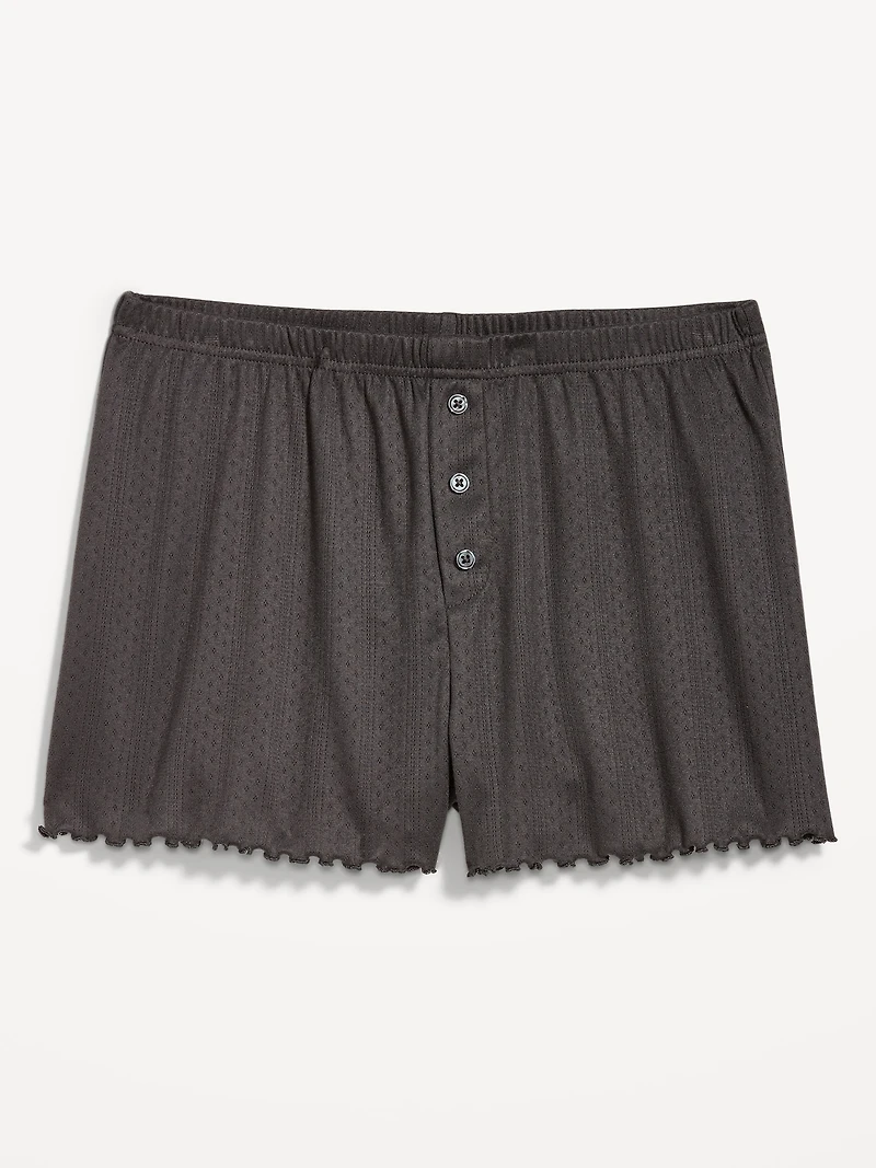 High-Waisted Cozy Rib Pajama Shorts