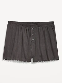 High-Waisted Cozy Rib Pajama Shorts