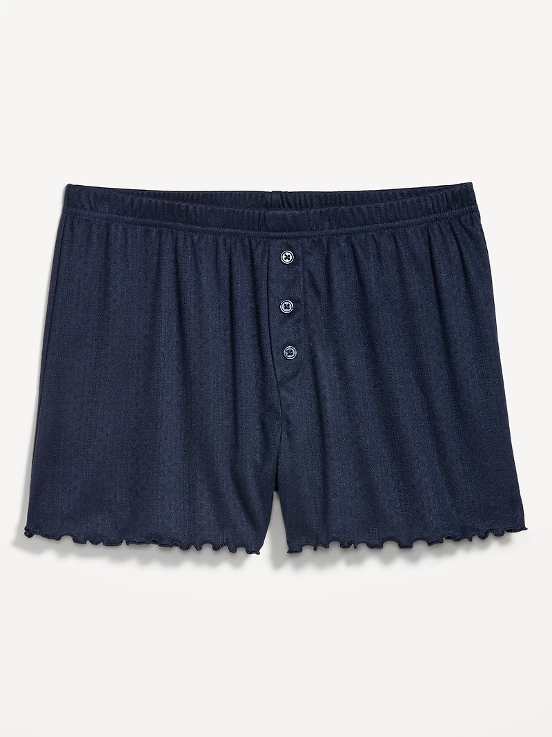 High-Waisted Cozy Rib Pajama Shorts
