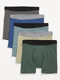 5-Pack Soft-Washed Boxer Briefs -- 6.25-inch inseam