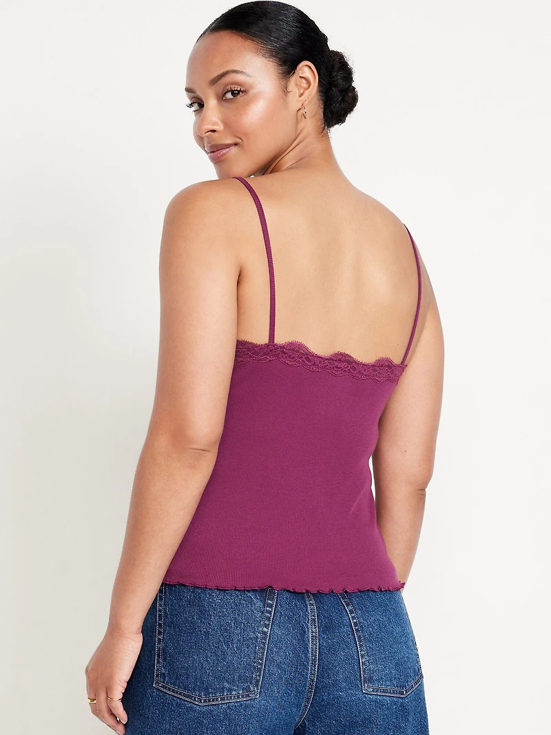 Lace-Trim Cami Tank Top
