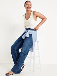 Cinched Rib-Knit Tank Top
