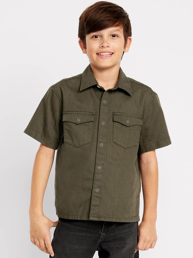 Short-Sleeve Western Pocket Shirt for Boys