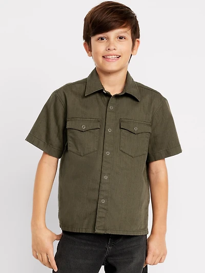 Short-Sleeve Western Pocket Shirt for Boys