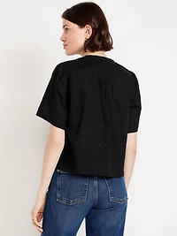 Flutter-Sleeve Swiss Dot Top