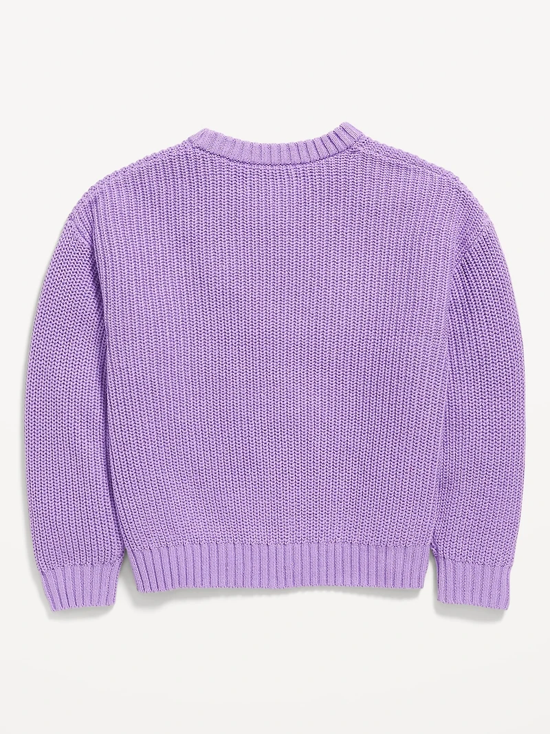 Oversized Crew-Neck Sweater for Girls