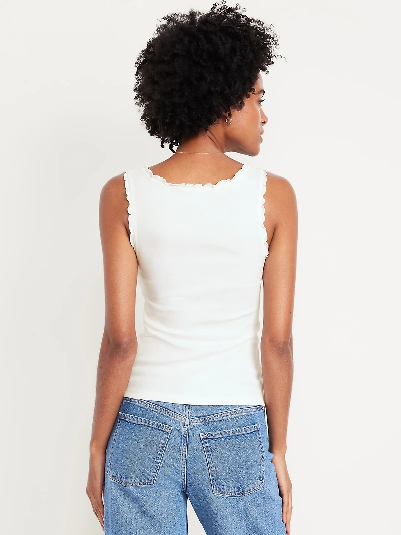 Cinched Rib-Knit Tank Top