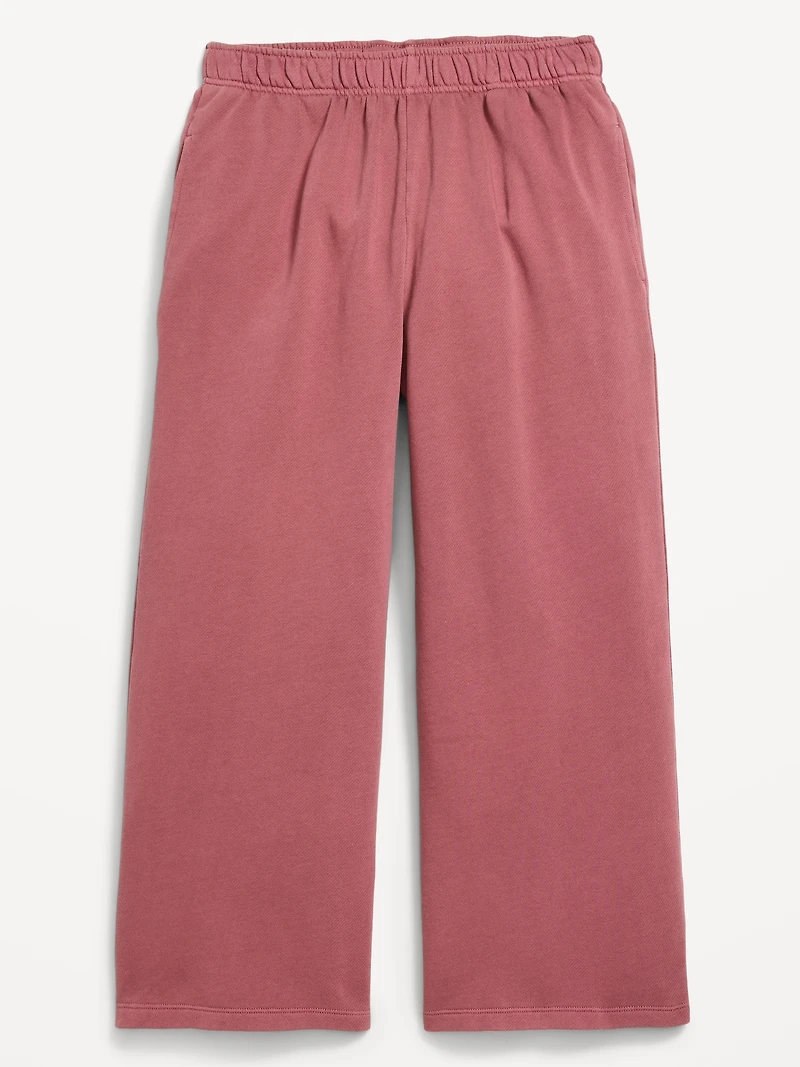 Baggy Fleece Straight-Leg Sweatpants for Girls
