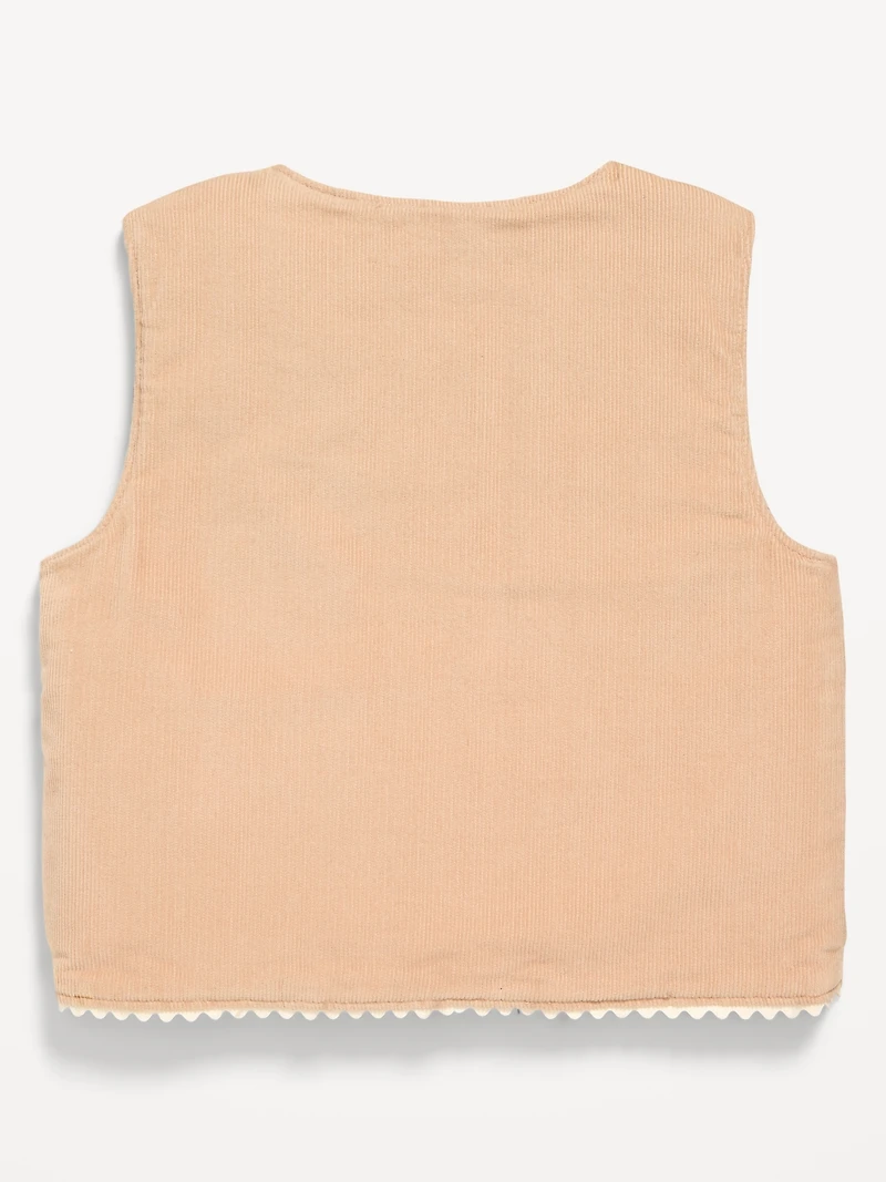 Reversible Corduroy Vest for Toddler Girls