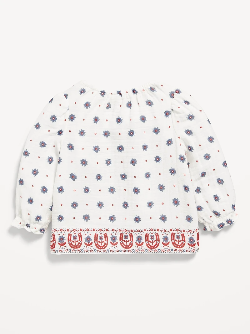 Long-Sleeve Double-Weave Top for Baby