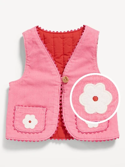 Embroidered Corduroy Vest for Baby