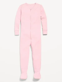 Snug-Fit 2-Way-Zip Ribbed Pajama One-Piece for Toddler & Baby