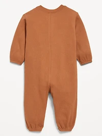 Waffle-Knit Henley One-Piece for Baby