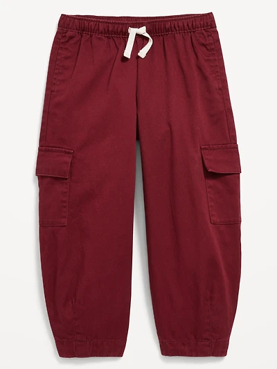 Barrel-Leg Twill Cargo Pants for Toddler Girls
