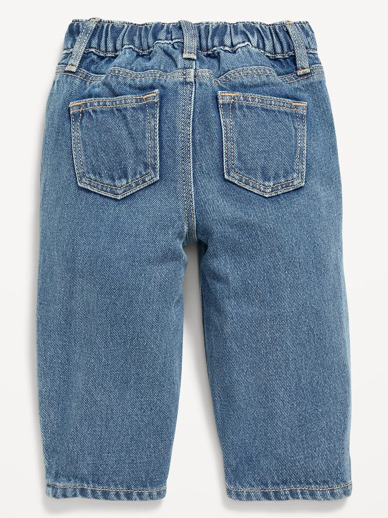 Drawstring Barrel-Leg Jeans for Baby