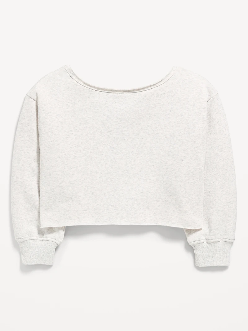 Boat-Neck Graphic Sweatshirt for Girls