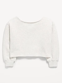 Boat-Neck Graphic Sweatshirt for Girls