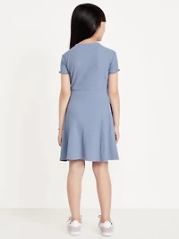Short-Sleeve Fit and Flare Dress for Girls