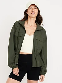 SleekTech Oversized Cinched-Waist Jacket