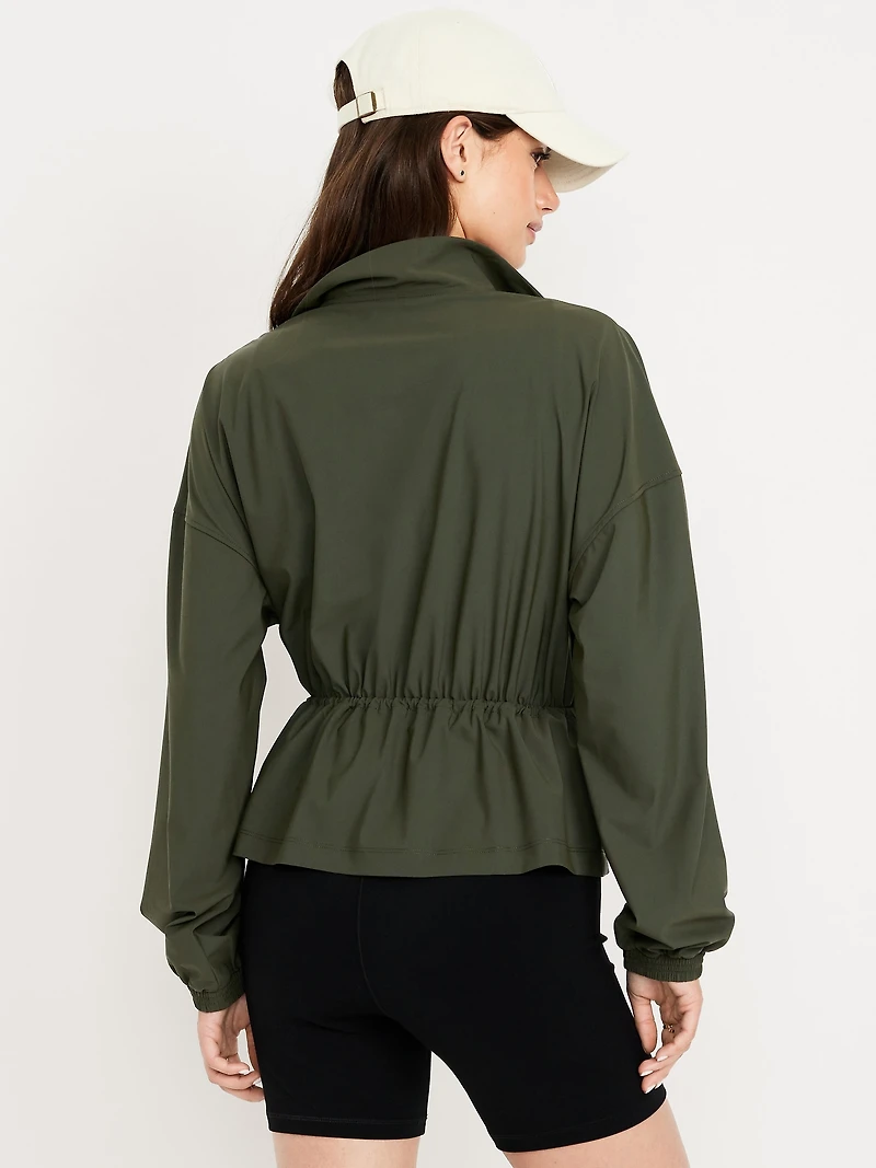 SleekTech Oversized Cinched-Waist Jacket
