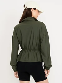 SleekTech Oversized Cinched-Waist Jacket