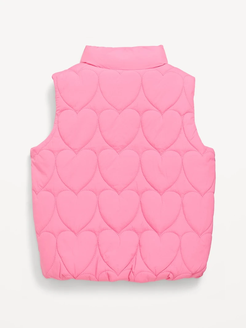 Water-Resistant Puffer Vest for Toddler Girls