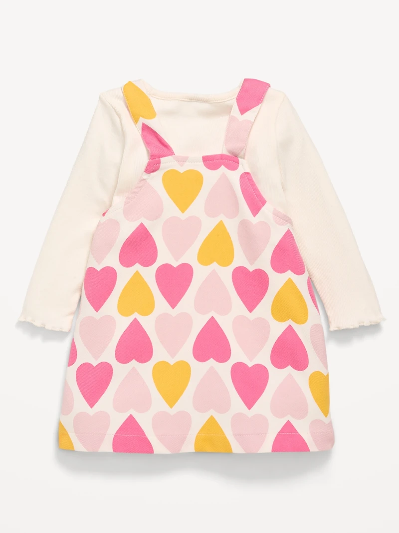 Long-Sleeve Ribbed T-Shirt and Dress Set for Baby