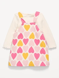 Long-Sleeve Ribbed T-Shirt and Dress Set for Baby