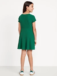 Short-Sleeve Fit and Flare Dress for Girls
