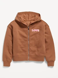 Favorite Fleece Printed Zip-Front Hoodie for Girls