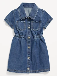 Short-Sleeve Cinched-Waist Dress for Toddler Girls
