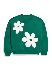 Oversized Graphic Tunic Sweatshirt for Girls