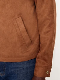 Faux-Suede Harrington Zip Jacket