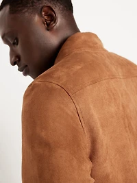 Faux-Suede Harrington Zip Jacket