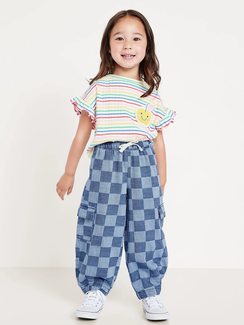 Barrel-Leg Cargo Pants for Toddler Girls