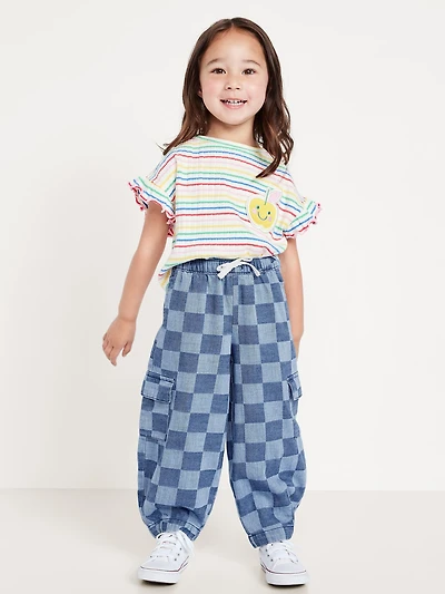 Barrel-Leg Cargo Pants for Toddler Girls