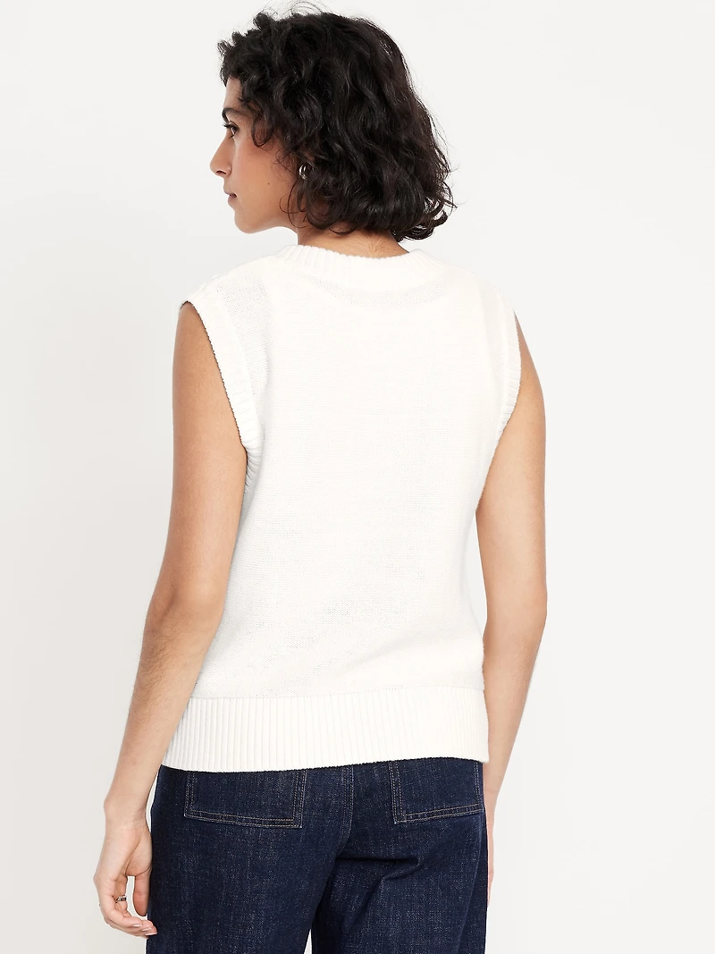 Wool-Blend Cable-Knit Vest