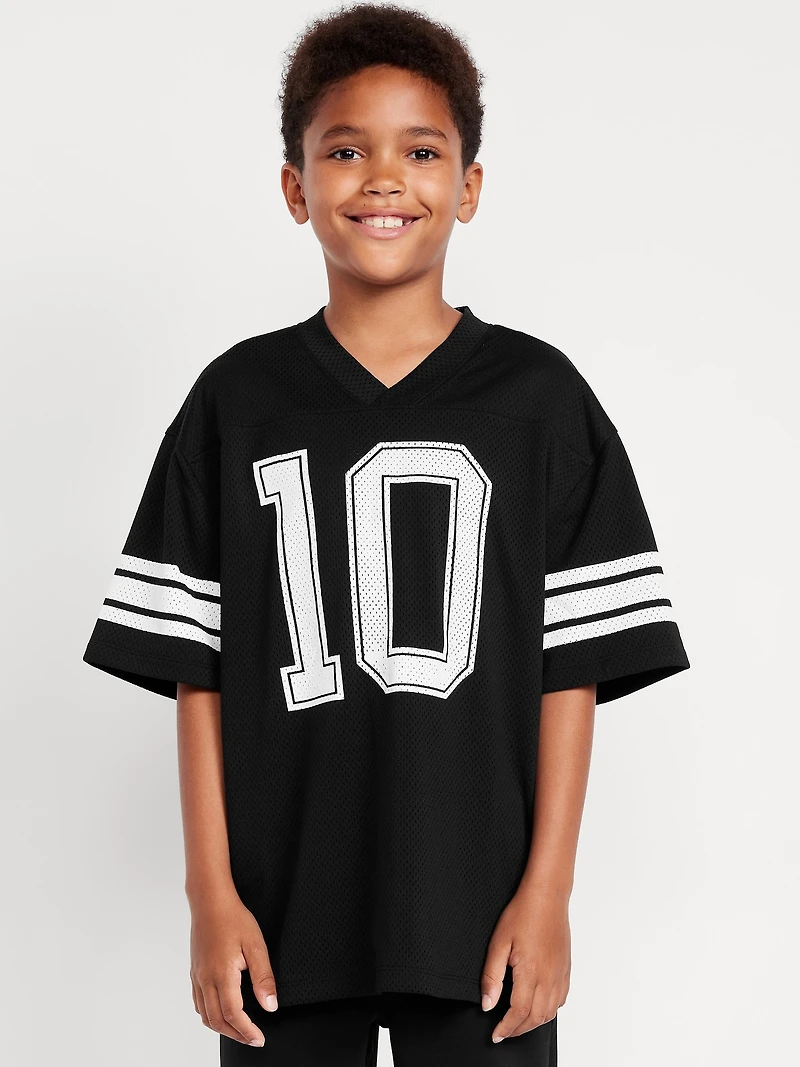 Oversized Boxy Mesh Graphic T-Shirt for Boys