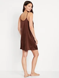 Lace-Trim Satin Nightgown