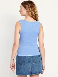 Cinched Rib-Knit Tank Top