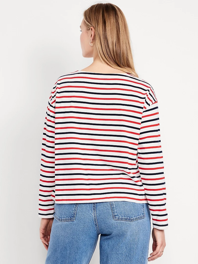 Long-Sleeve Mariner Loose T-Shirt
