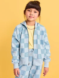 Favorite Fleece Printed Zip-Front Hoodie for Girls