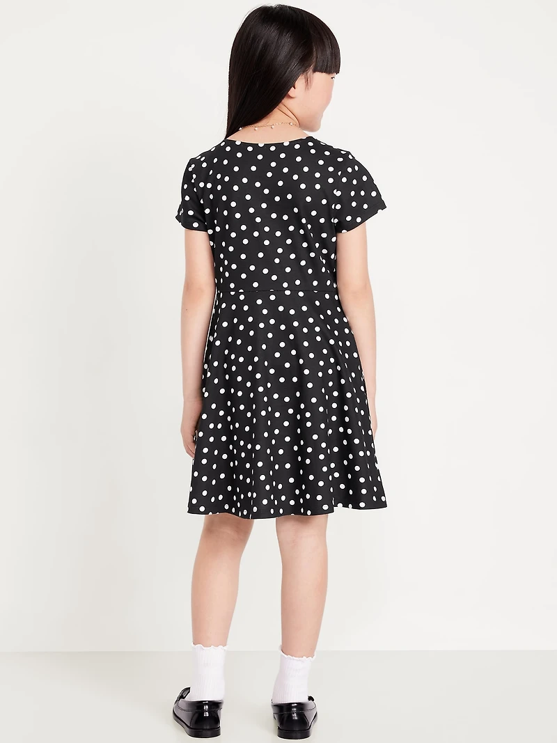 Short-Sleeve Fit and Flare Dress for Girls