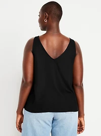 Sleeveless V-Neck Crepe Top