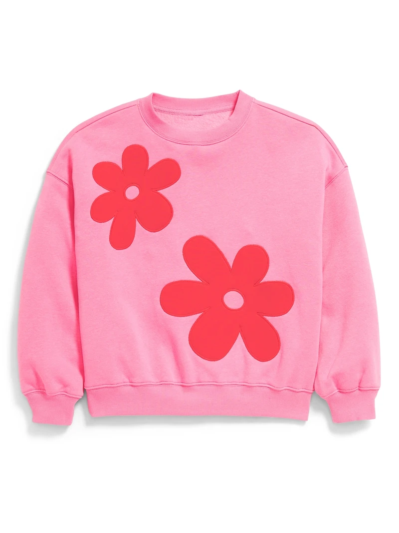 Oversized Graphic Tunic Sweatshirt for Girls