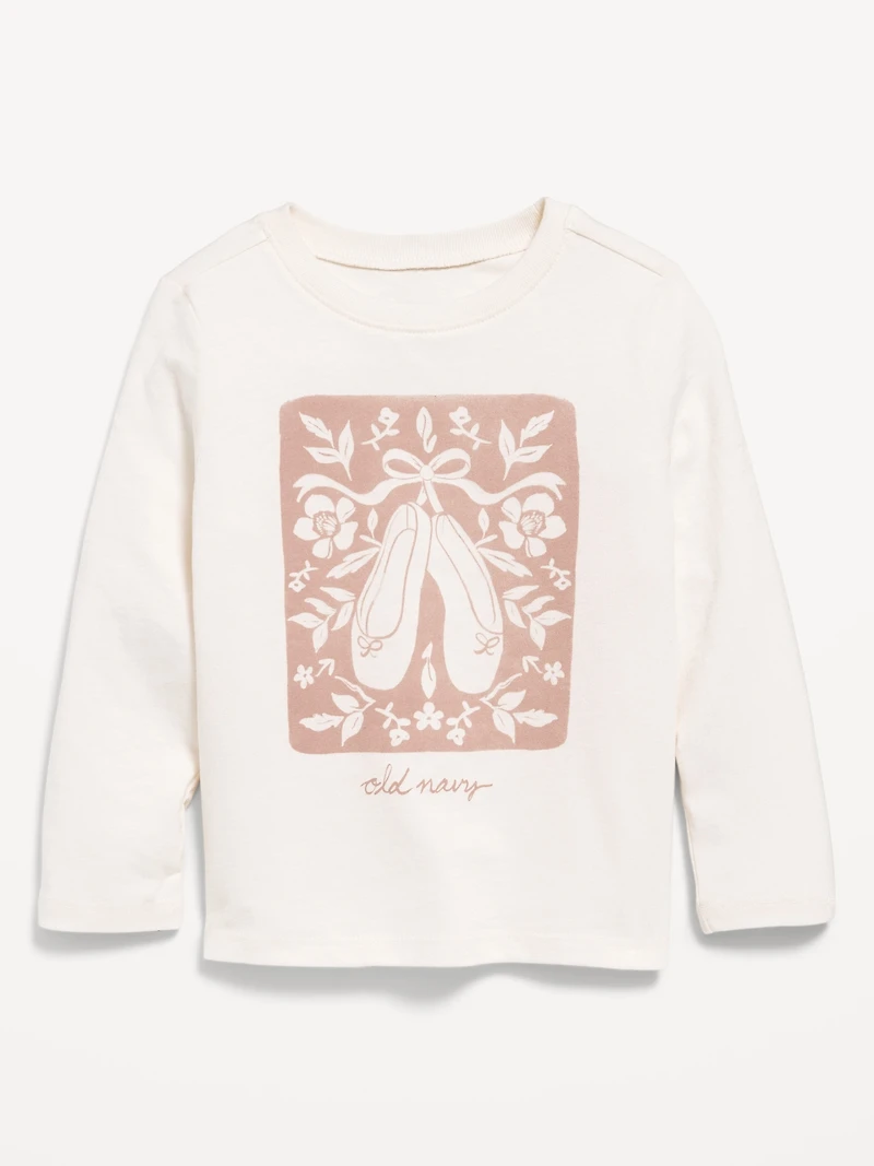 Long-Sleeve Logo-Graphic T-Shirt for Toddler Girls