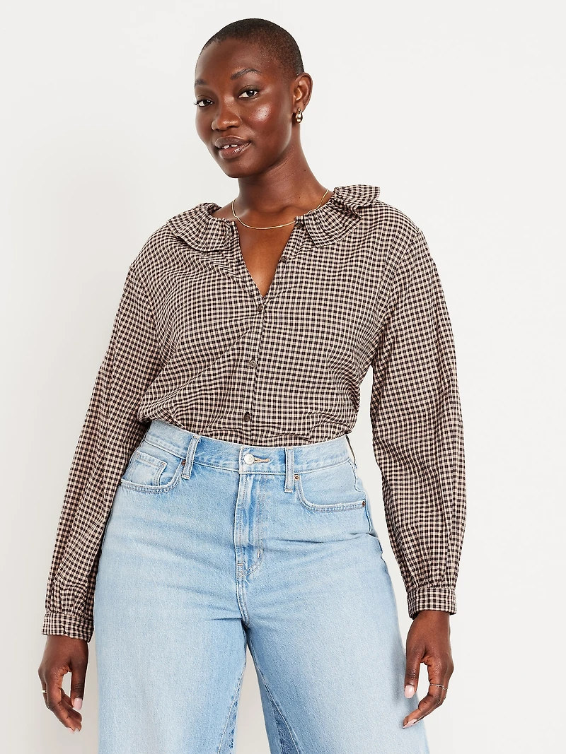 Button-Down Ruffle Shirt