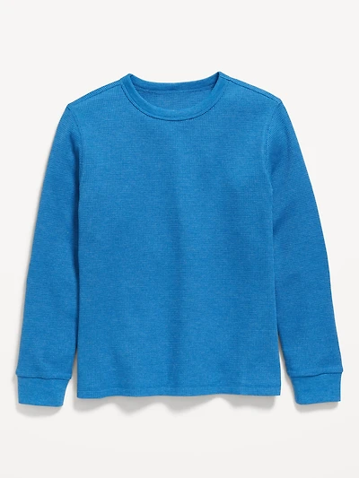 Long-Sleeve Waffle-Knit T-Shirt for Boys